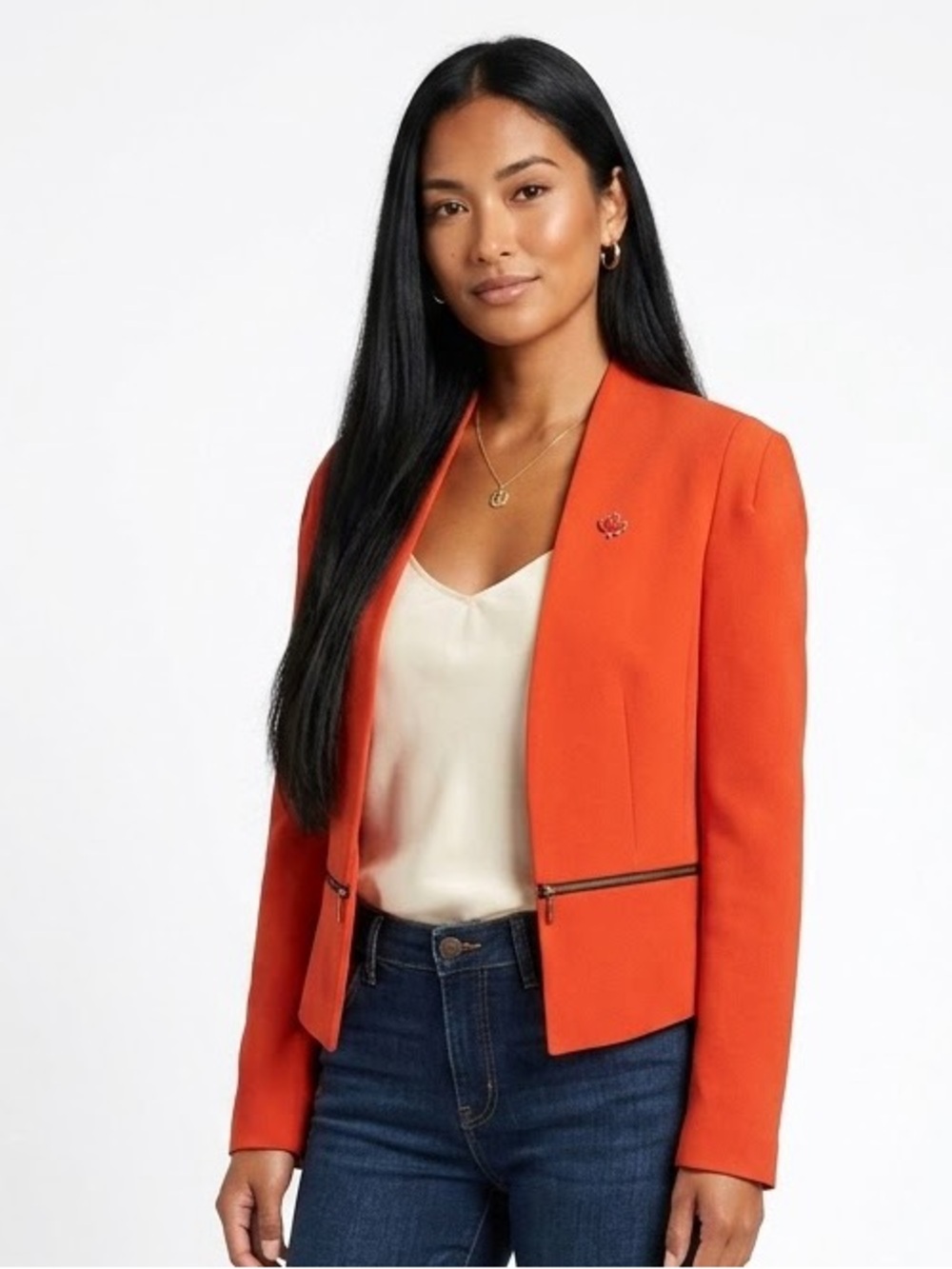 BEDO FEMME | RED OPEN FRONT BLAZER JACKET